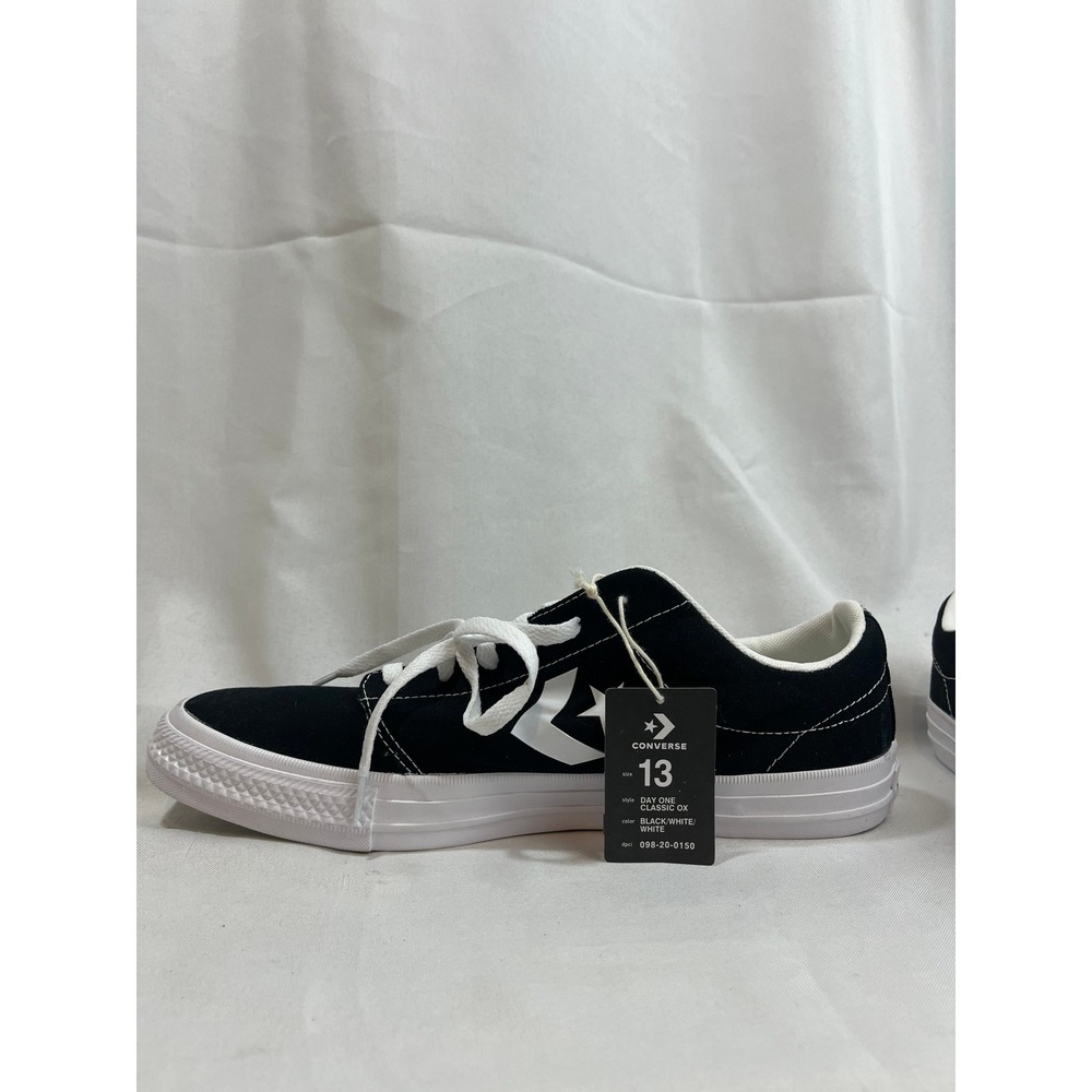 Converse Day One Classic Ox Mens 13 Black White Canvas Low Top‎ Sneakers - Picture 4 of 7